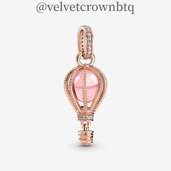 Pandora Sparkling Pink Hot Air Balloon Dangle Charm - Picture 1 of 6